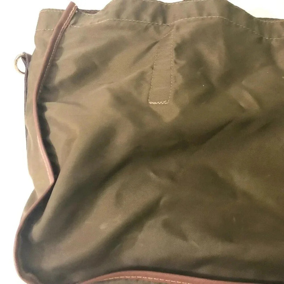 Vintage Lark Tote Nylon Bag Leather Trim 17 Inch  Bag Taiwan - Picture 7 of 16